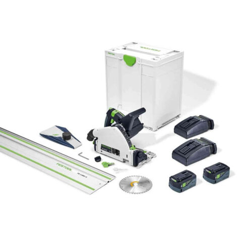 FST- Scie plongeante sans fil FST tsc 55 5,2 kebi-plus/xl-fs - 2 batteries 18v, chargeur + lame ø160mm + rail fs1400/2-577006