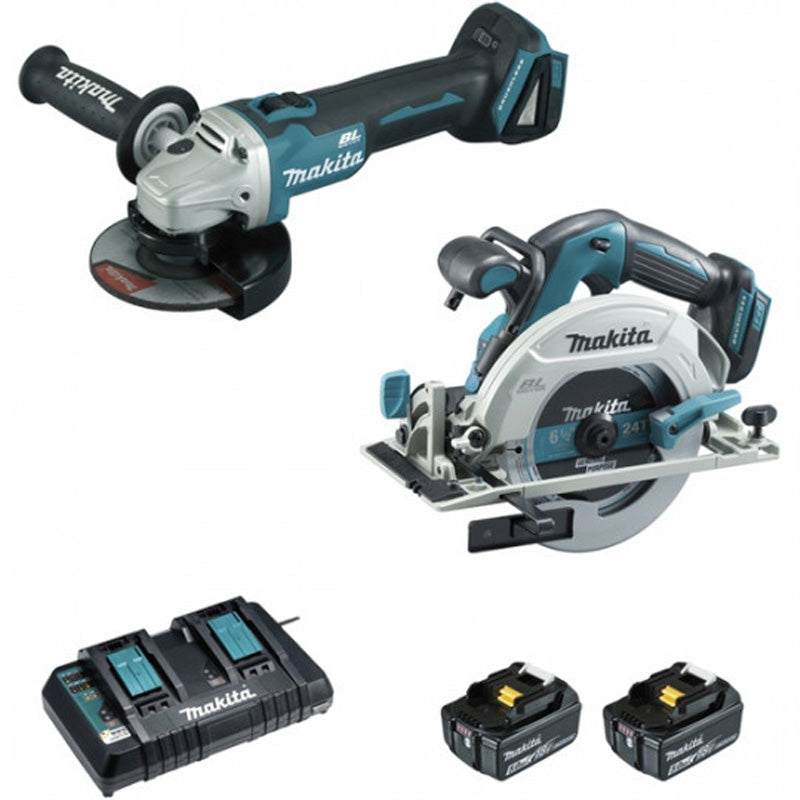 Duo Tools Kit MAKITA DLX2277PTJ (DGA506+DHS680+BL1850×2+DC18RD+MAK2&4) - Power and Precision in One Kit!