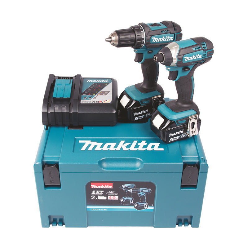 MAKITA DLX2127MJ cordless drill and driver set with 4.0 Ah batteries and Makpac case: Power without limits!