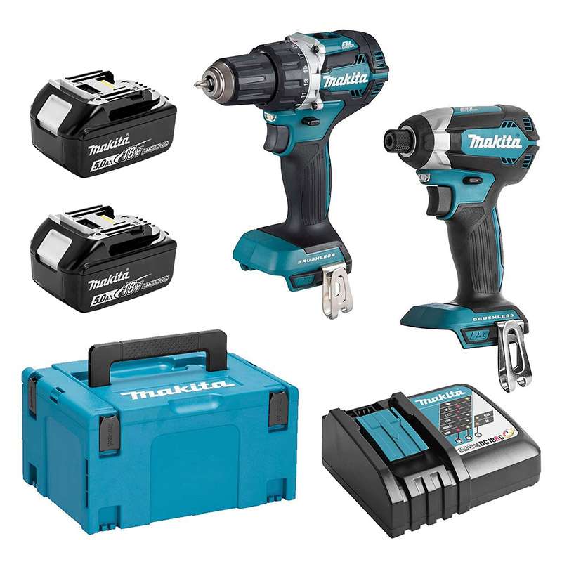 Powerful Duo Kit: MAKITA DLX2189T3J (DTD153 + DDF484) 18 V Li-Ion (3 x 5.0 Ah) - Tackle any challenge with ease!